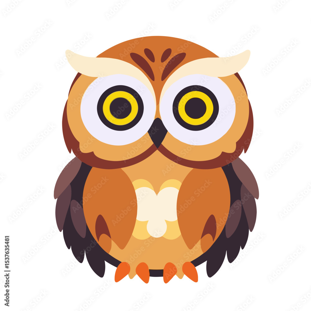 Cute Brown Owl Illustration- Adorable Cartoon Owl with Big Eyes- Whimsical Owl Vector Design for Kids- Educational Owl Graphics for Children- Owl Clip Art Image Cute Brown Owl Illustration- Adorable Cartoon Owl with Big Eyes- Whimsical Owl Vector Design for Kids- Educational Owl Graphics for Children- Owl Clip Art Image