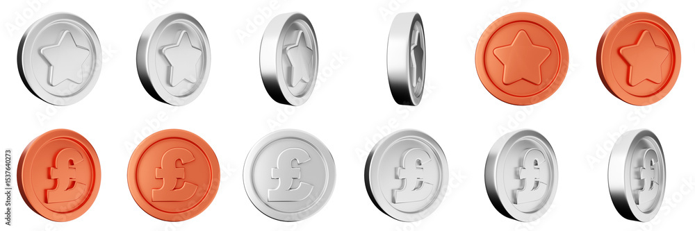 Fototapeta premium 3d coin finance investment wealth payment income money dollar icon set bundle illustration