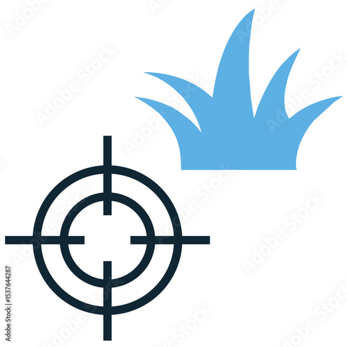 Weed control icon vector illustrating methods to manage unwanted plants. Ideal for herbicides, mechanical removal, and integrated pest management for healthy crop growth.