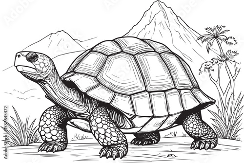 Giant Tortoise Habitat Sketch