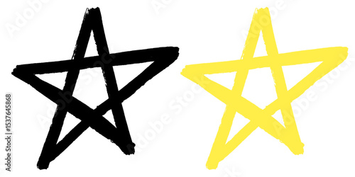 Grunge star with brush stroke texture vector for distressed awards, rock music, or rebellious spirit. Ideal for rough, edgy designs, vintage themes, or artistic statements.