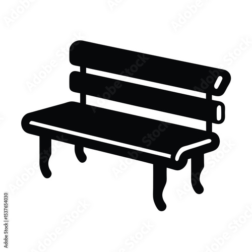 Frozen Bench Armrest Icon Vector Illustration