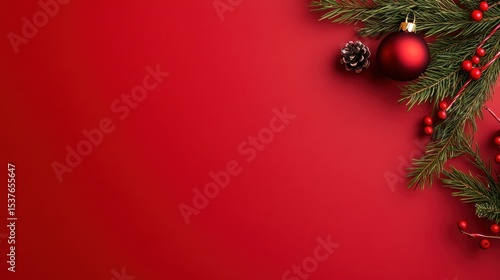 Wallpaper Mural Christmas decoration on red background Torontodigital.ca