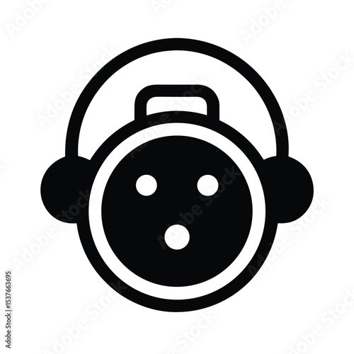 Snowman Earmuffs Icon Vector Illustration