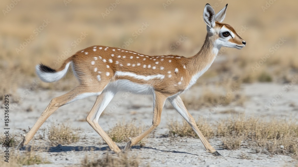 Elegant Thomson's Gazelle Calf Running in the Savanna Elegant Thomson's Gazelle Calf Running in the Savanna