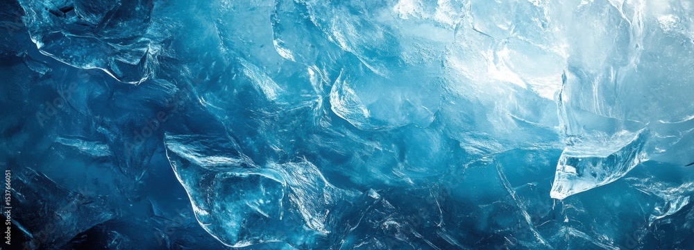 Fototapeta premium Kam Glacier displays intricate layers of ice, showcasing beautiful transparent textures