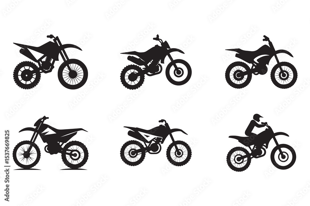 Naklejka premium dirt bike icon, dirt bike silhouette vector illustration-simple silhouette illustration of dirt bike, perfect for dirt bike logos and icons