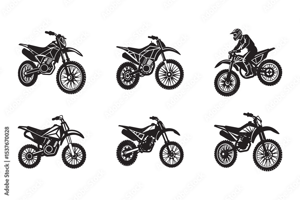 Obraz premium dirt bike icon, dirt bike silhouette vector illustration-simple silhouette illustration of dirt bike, perfect for dirt bike logos and icons