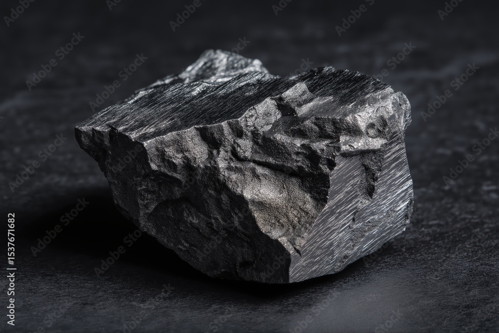 Naklejka premium Ruthenium metal chunk showcasing raw characteristics and unique surface texture ideal for scientific study and industrial applications