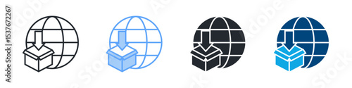 Import Icon Set Multiple Style. Design In Outline, Blue, Glyph, Dualtone