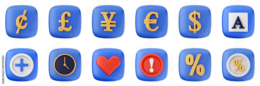 Obraz premium 3d user interface icon set bundle illustration