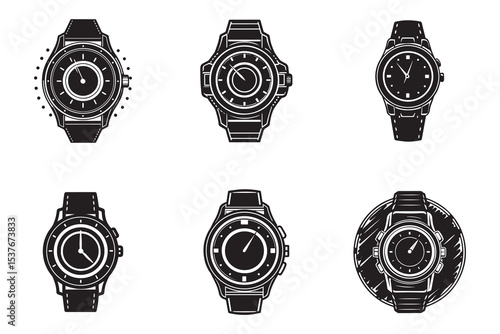 watch sketch icon silhouette vector illustration
