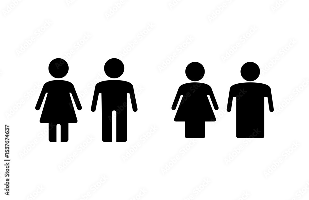 Man and woman icon vector illustration. male and female sign and symbol. Girls and boys Man and woman icon vector illustration. male and female sign and symbol. Girls and boys
