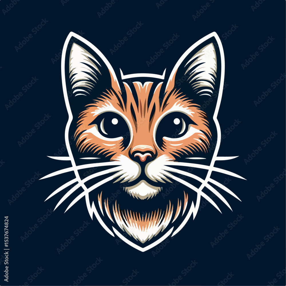 Fototapeta premium cat head logo vector illustration