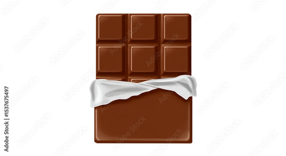 Obraz premium Dark chocolate bar in foil wrap