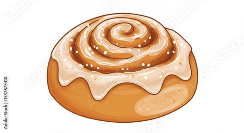 Colorful cinnamon roll illustration