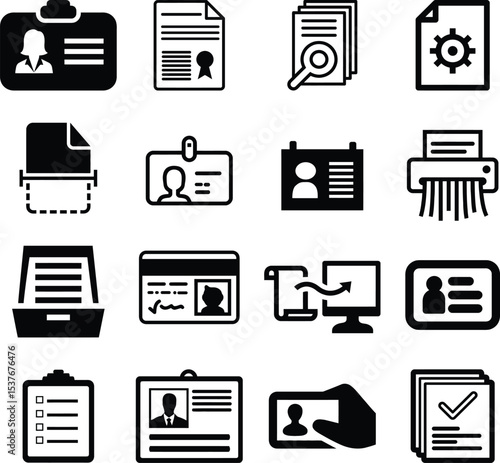 Document set of web icons in line style. Documents linear icon collection. Containing contract papers, folder, certificate, accept, approved, clipboard, invoice, archive and more.