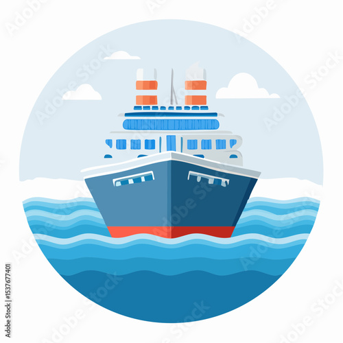 Ocean Liner Cruise Ship Majestic Vessel Sailing the Seas