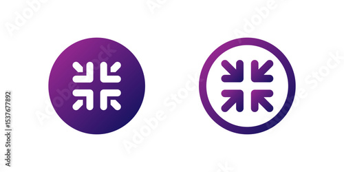 Minimize Dash Icon Set. A purple gradient icon resembling a dash, symbolizing minimize or close functions in applications.