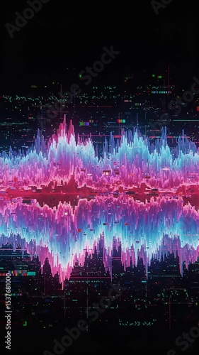 Abstract digital audio waveform graphic