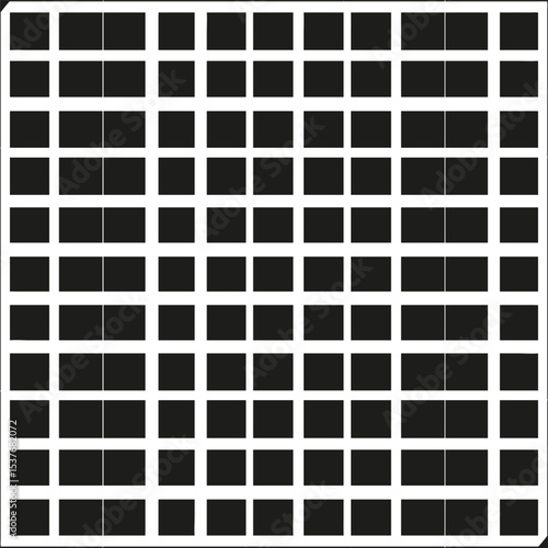 Square grid shape. Black white pattern. Optical illusion vector. Geometric minimal icon.