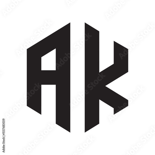 Free Download Minimalist AK Monogram Logo Design in Black - GFXLoad