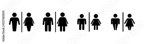 Toilet icon set. restrooms icon vector. bathroom sign. wc, lavatory