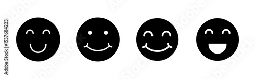 smile icon set. smile emoticon icon. feedback