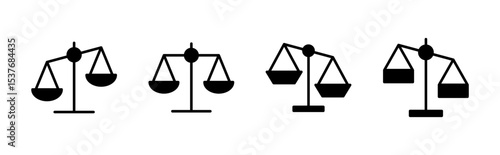 Scales icon set . Law scale icon. Justice sign