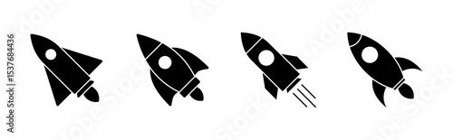 Rocket icon set. Startup icon vector.
