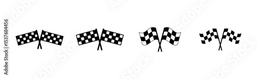 Racing flag icon set. race flag icon.Checkered racing flag icon