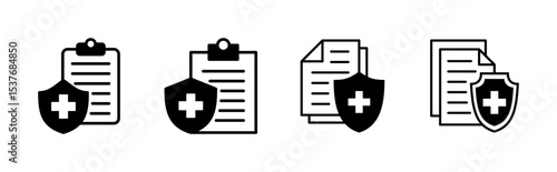 Medical insurance icon set. health insurance icon