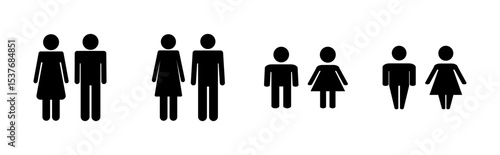 Man and woman icon set. male and female symbol