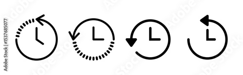 History icon set. recent event history