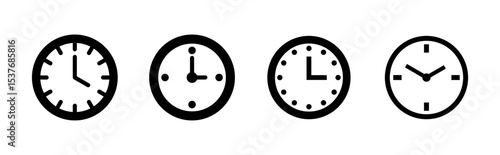 Clock icon set. Time icon vector. watch icon symbol