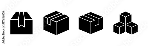Box icon set. box vector icon, package, parcel