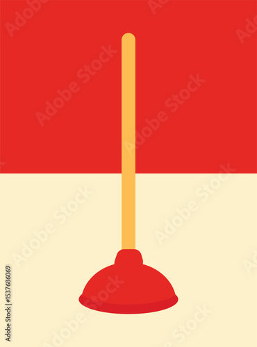 Illustration poster toilet plunger unique design