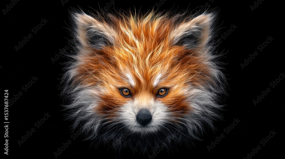 Obraz premium Fiery Red Panda Portrait