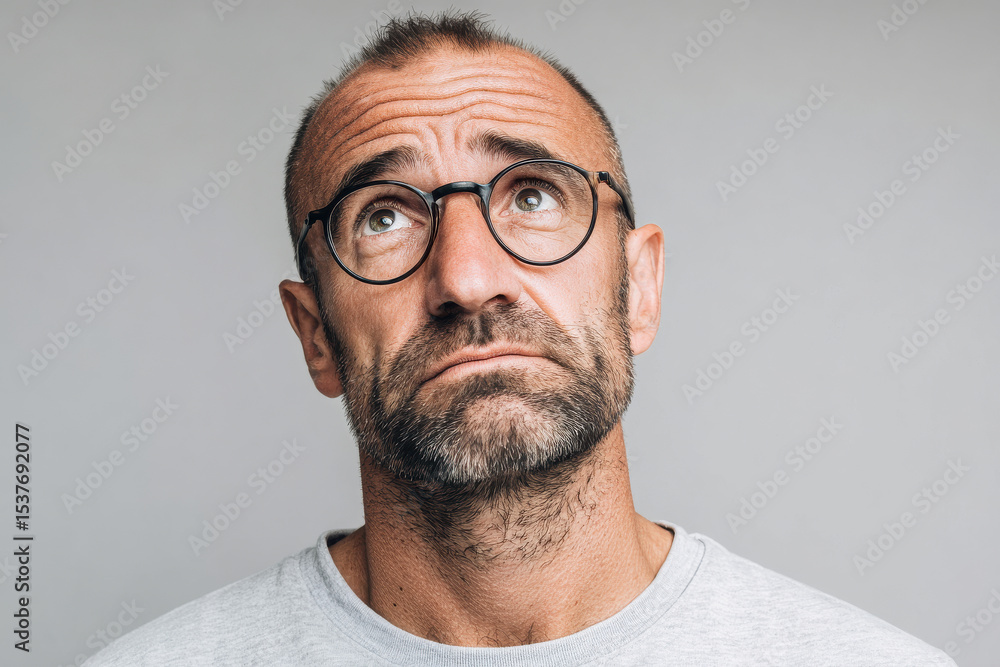 Fototapeta premium closeup of distressed journalist emotion and intensity of their reaction to current news events