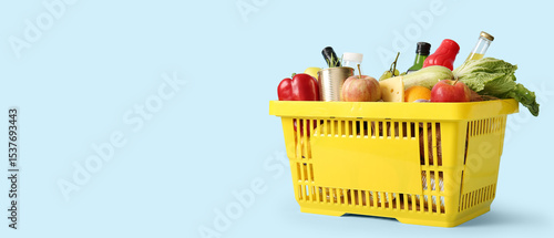 Yellow shopping basket full...