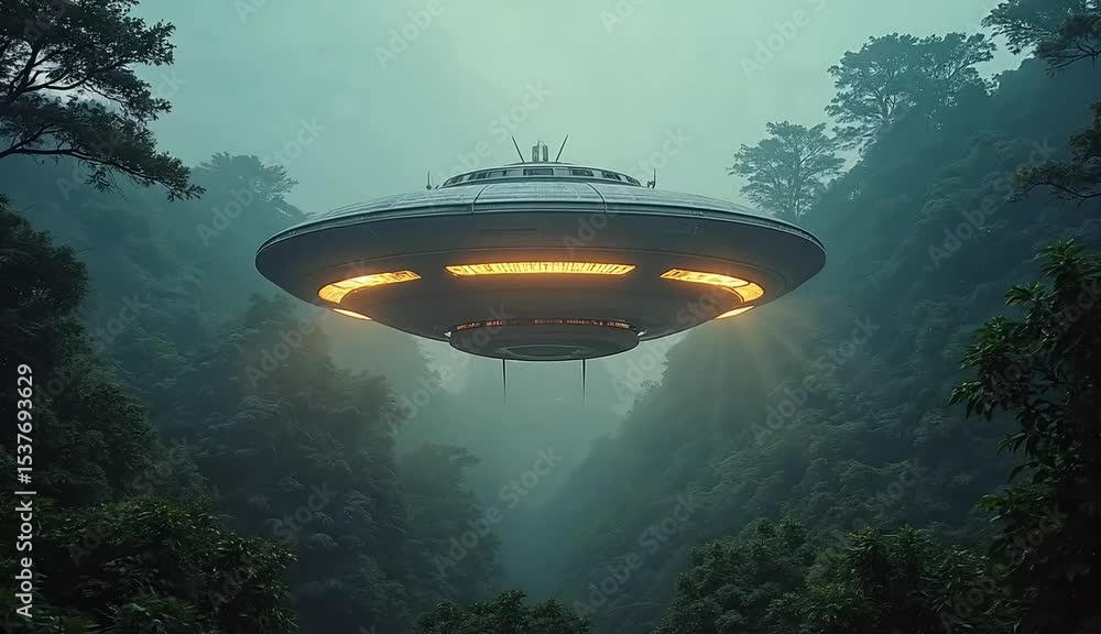 森で浮遊するUFO 森で浮遊するUFO