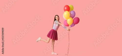 Happy young woman with colo...