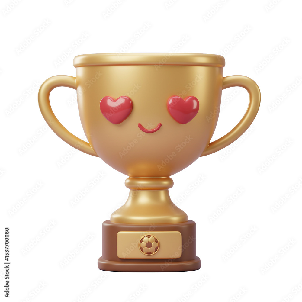 Golden Trophy with Heart Eyes A Symbol Of Love Golden Trophy with Heart Eyes A Symbol Of Love