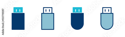 Usb icon vector isolated on white background. Flash disk icon vector
