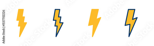 Lightning icon vector isolated on white background. Bolt icon vector. Energy and thunder electric icon