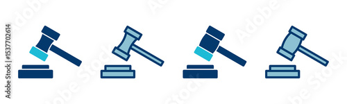 Gavel icon vector isolated on white background. Hammer icon vector. Judge Gavel Auction Icon Vector. Bid