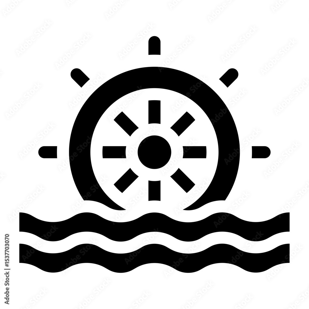 Obraz premium watermill vector icon