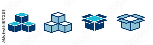 Box icon vector isolated on white background. Cardboard box, packaging open. Box vector icon