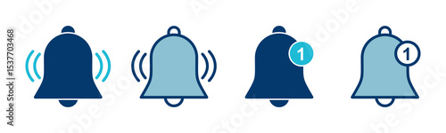 Bell Icon vector isolated on white background. Notification symbol. Bell vector icon