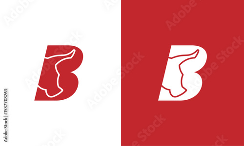 Letter B Bull Head Logo Design – Monogram Style
